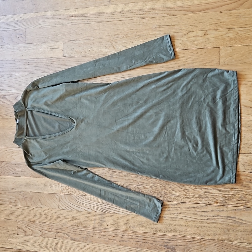 Olive bodycon dress with cutout S